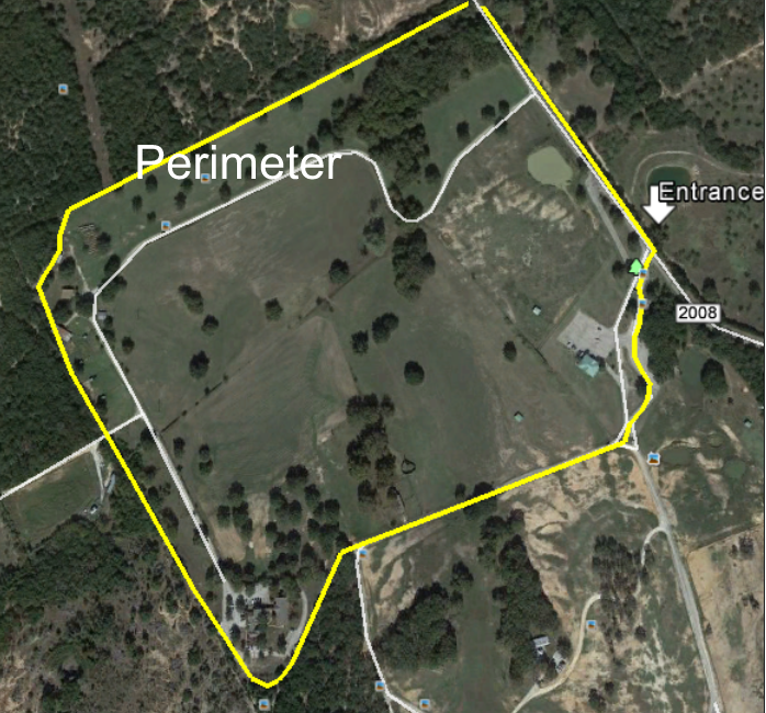 A sample map in progress showing an outline of the perimeter.